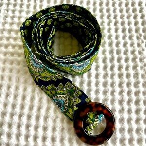 4/$20 🦋 Vera Bradley Paisley Ribbon Belt With Tortoise Shell Buckle M/L